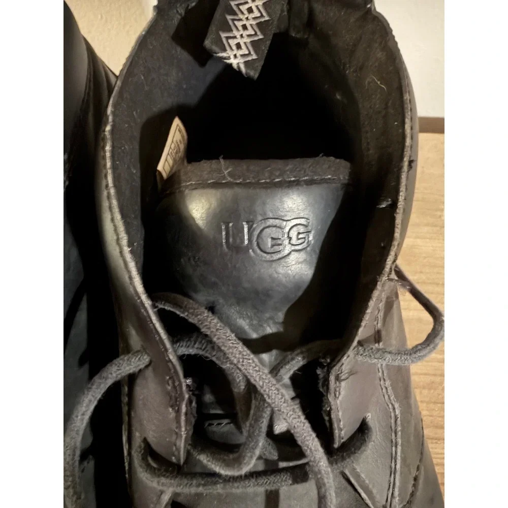 UGG Neumel Flex Black Leather‎ Chukka Boots Mens 10.5 1104976